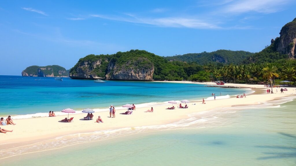 thailand - coast, beach, people sunbathing